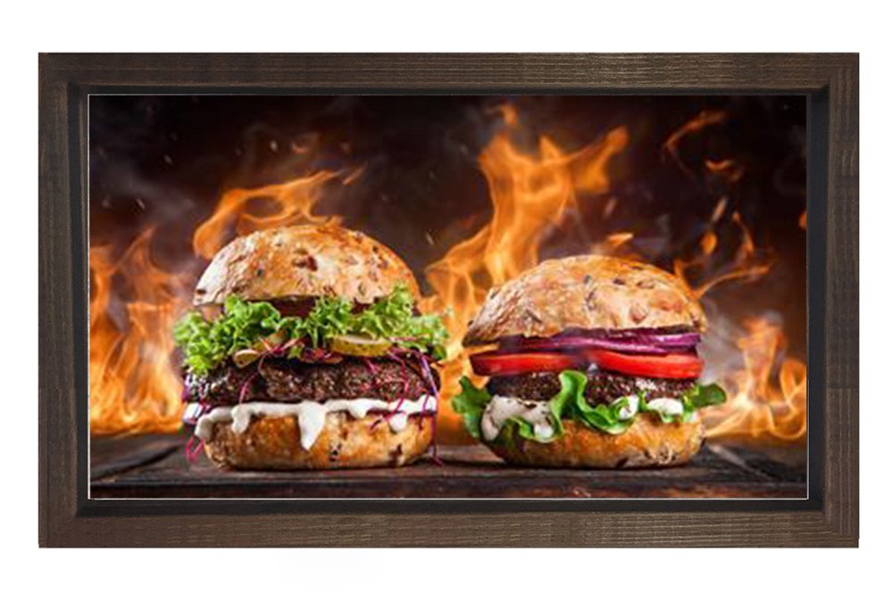 Hamburgerler Tablosu Kahverengi Ahşap - 40x60