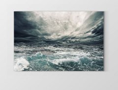 Fırtınalı Deniz Tablosu Çerçevesiz - 45x30