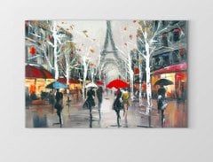 Eiffel Kulesi Yağlıboya Tablosu Çerçevesiz - 70x100