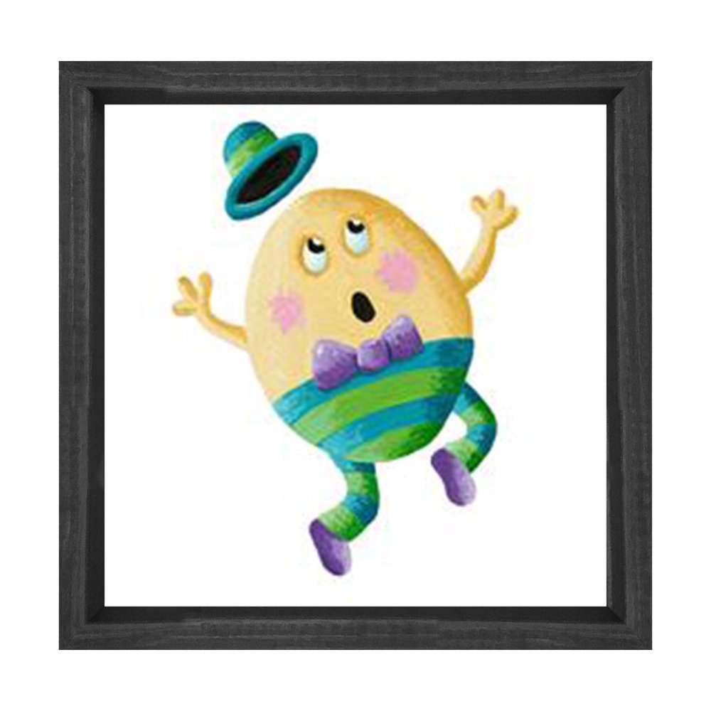 Şaşkın Yumurta Tablosu Siyah Ahşap Çerçeve - 80x80