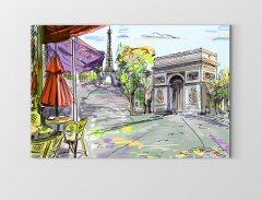 Eiffel  Kulesi Vektörel Tablosu Çerçevesiz - 100x200