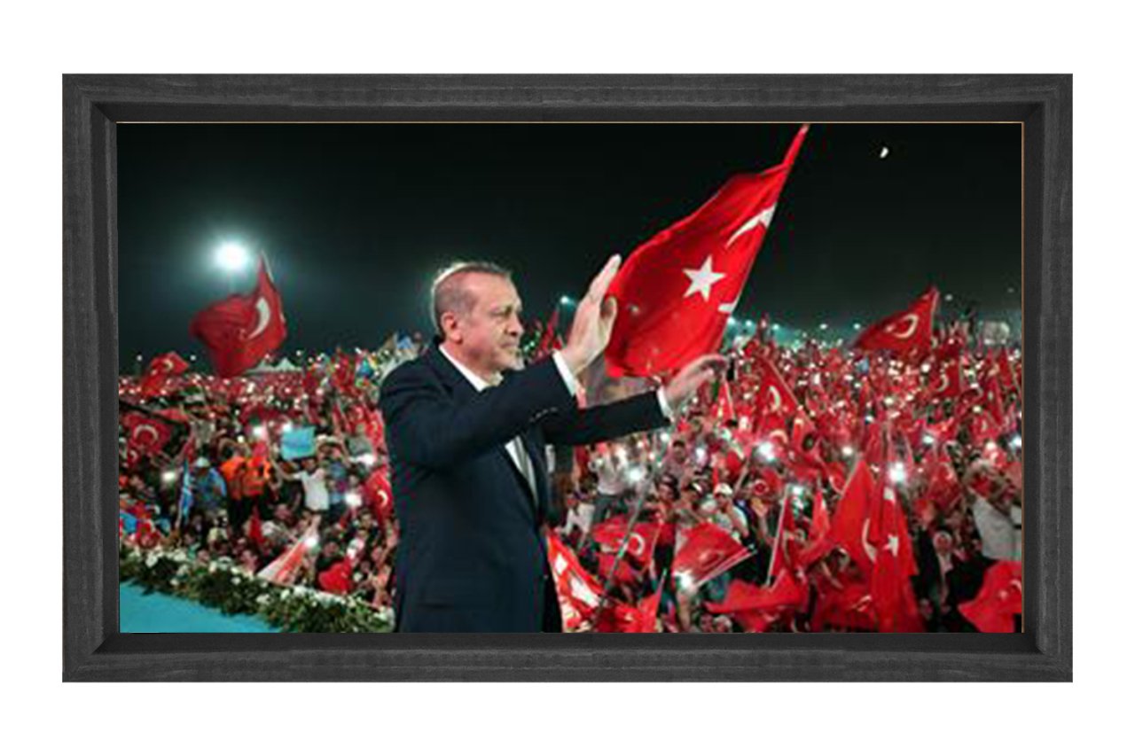 Sayın: Recep Tayyip Erdoğan Tablosu Siyah Ahşap Çerçeve - 40x60