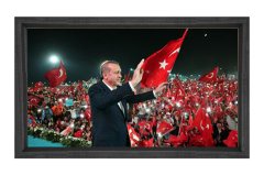 Sayın: Recep Tayyip Erdoğan Tablosu Siyah Ahşap Çerçeve - 40x60