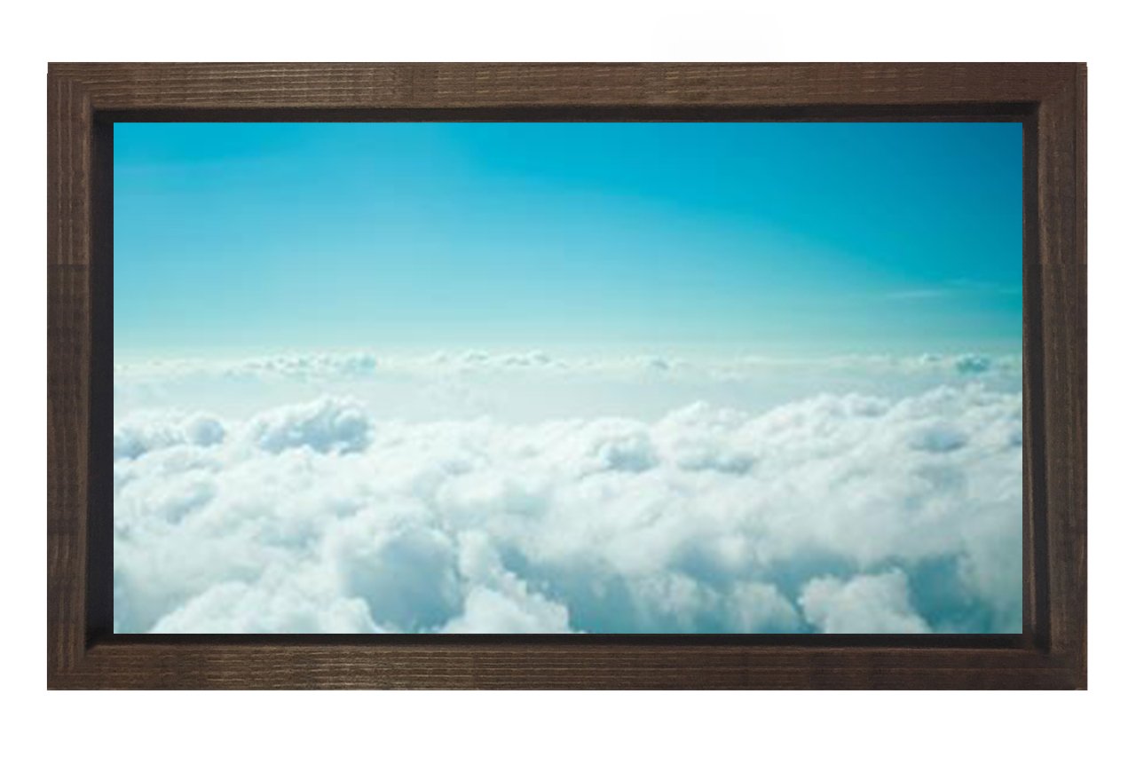 Gökyüzü Bulutları  Tablosu Kahverengi Ahşap Çerçeve - 100x200