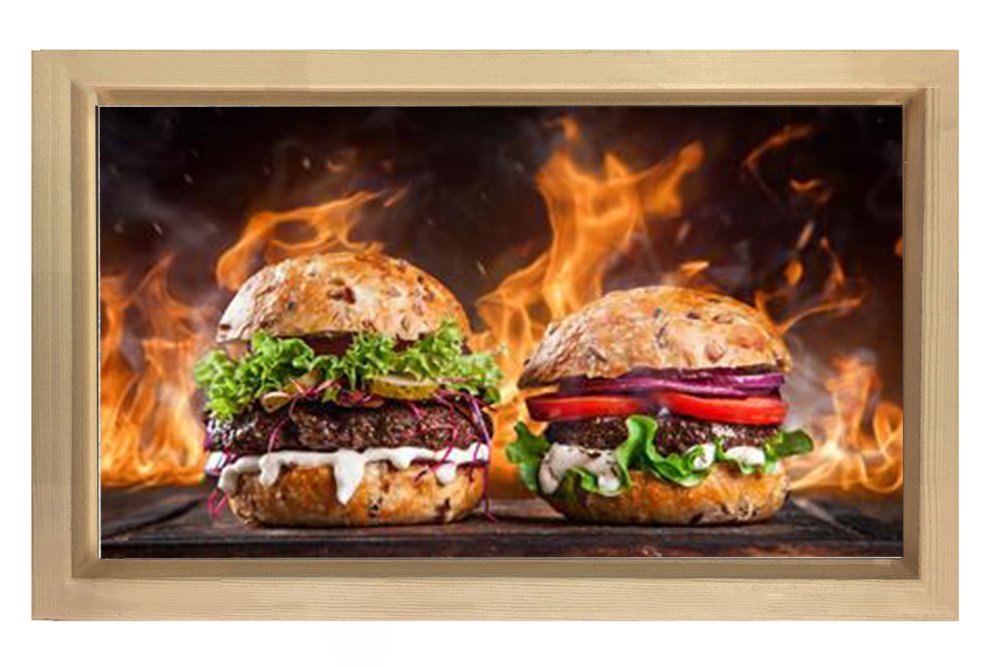 Hamburgerler Tablosu Naturel Ahşap - 100x150