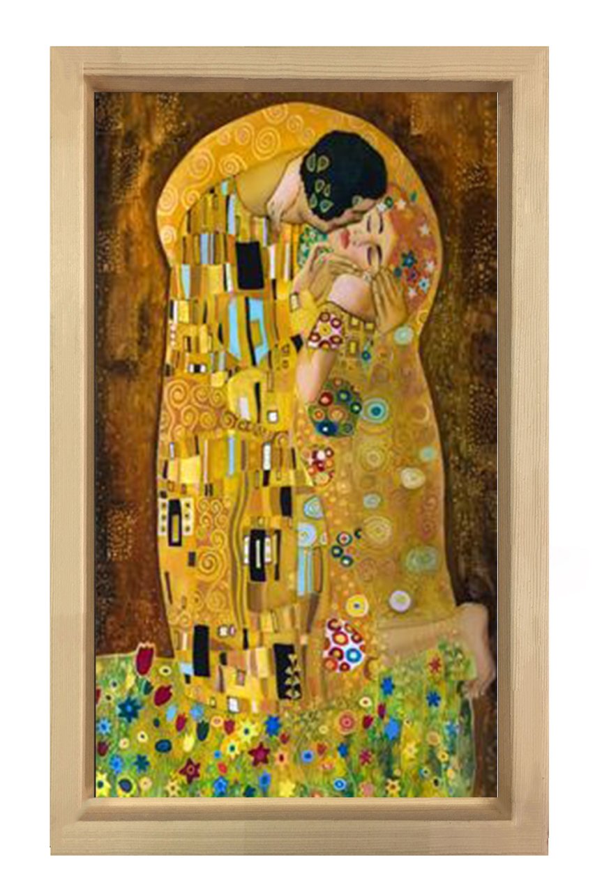 Öpücük Tablosu Naturel Ahşap - 70x100
