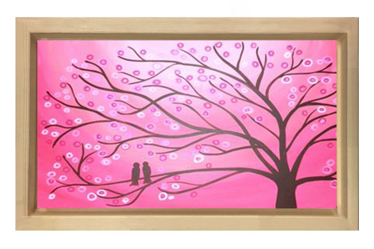 Pembe Soyut Ağaç Tablosu