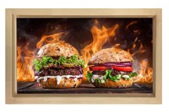 Hamburgerler Tablosu Naturel Ahşap - 40x60