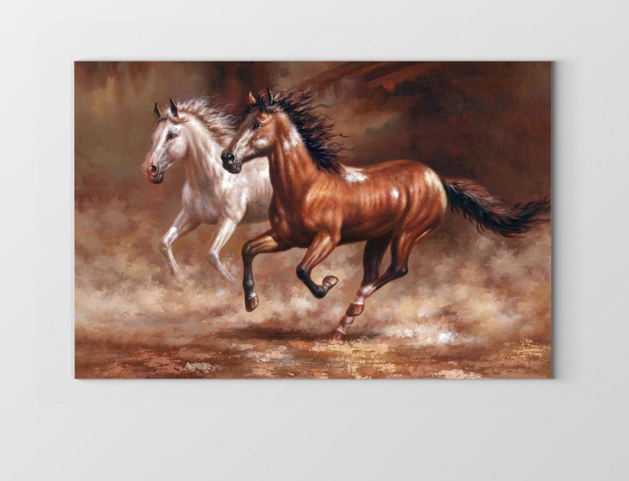 Koşan At Çifti Tablosu Çerçevesiz - 50x70