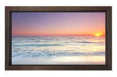 Tatlı Gün Batımı Tablosu Kahverengi Ahşap - 70x100