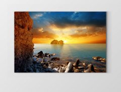 Gün Doğumu Deniz Tablosu Çerçevesiz - 45x30