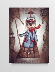 Gemici Kedi Tablosu Çerçevesiz - 45x30