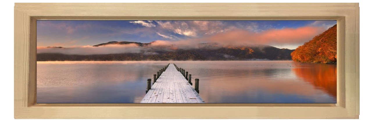 Derin İskele Manzara  Tablosu Naturel Ahşap Çerçeve - 180x60