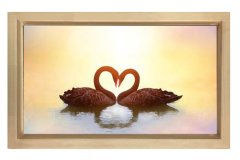 Kuğular Tablosu Naturel Ahşap Çerçeve - 100x200