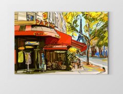 Eiffel Kulesi Vektörel Tablosu Çerçevesiz - 100x200