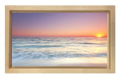 Tatlı Gün Batımı Tablosu Naturel Ahşap - 40x60