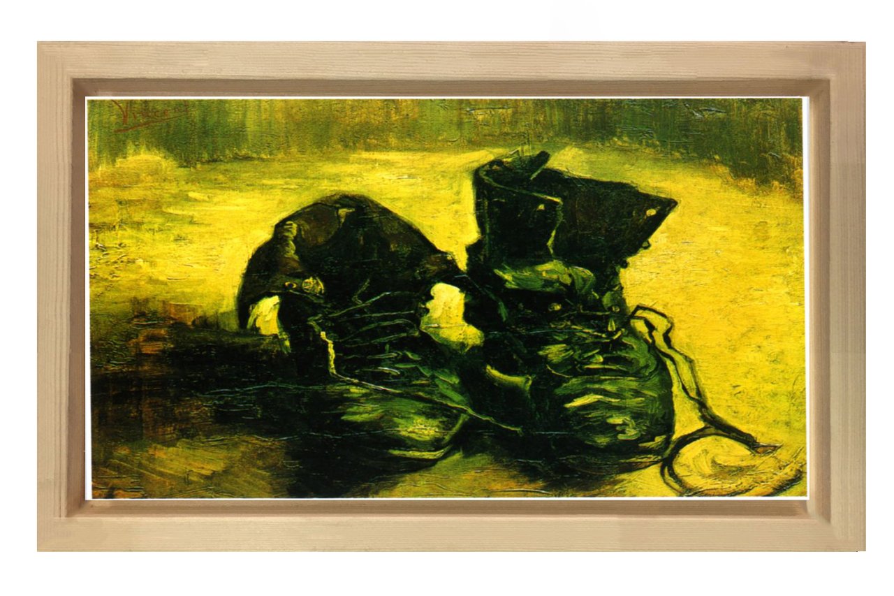 Ayakkabı Çifti Tablosu Naturel Ahşap Çerçeve - 100x150