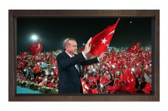Sayın: Recep Tayyip Erdoğan Tablosu Kahverengi Ahşap Çerçeve - 45x30