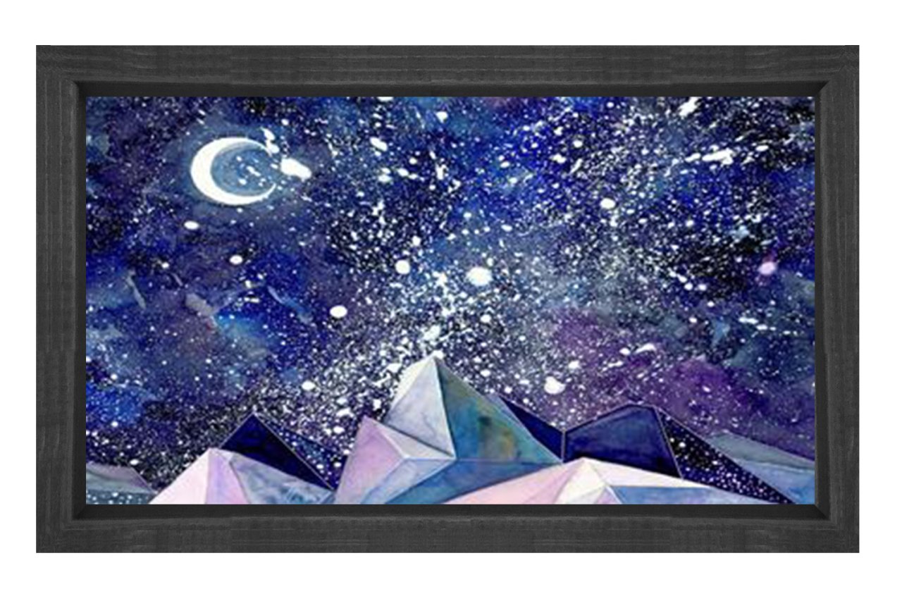 Soyut Reprodüksiyon Tablosu Siyah Ahşap - 100x200