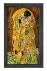 Öpücük Tablosu Siyah Ahşap - 50x90