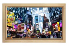 Amerika Tablosu Naturel Ahşap - 40x60