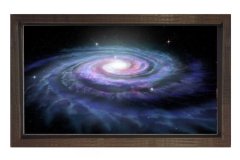 Evren ve Uzay Tablosu Kahverengi Ahşap - 40x60