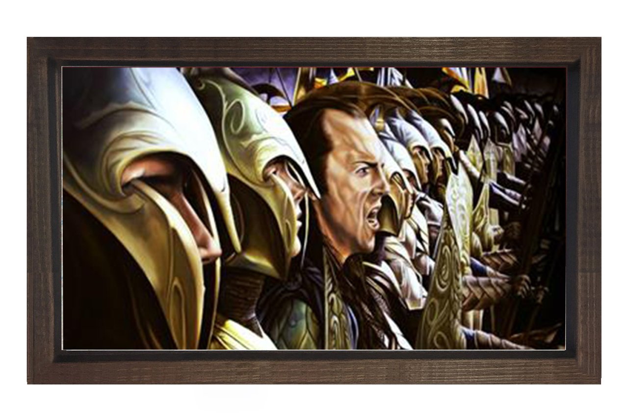 Elf - İnsan İttifakı Tablosu Kahverengi Ahşap Çerçeve - 40x60