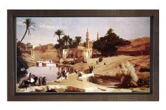 Oryantalist Manzara Tablosu Kahverengi Ahşap Çerçeve - 100x150