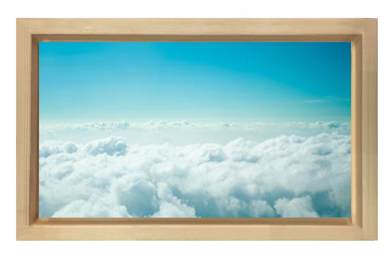 Gökyüzü Bulutları  Tablosu Naturel Ahşap Çerçeve - 40x60