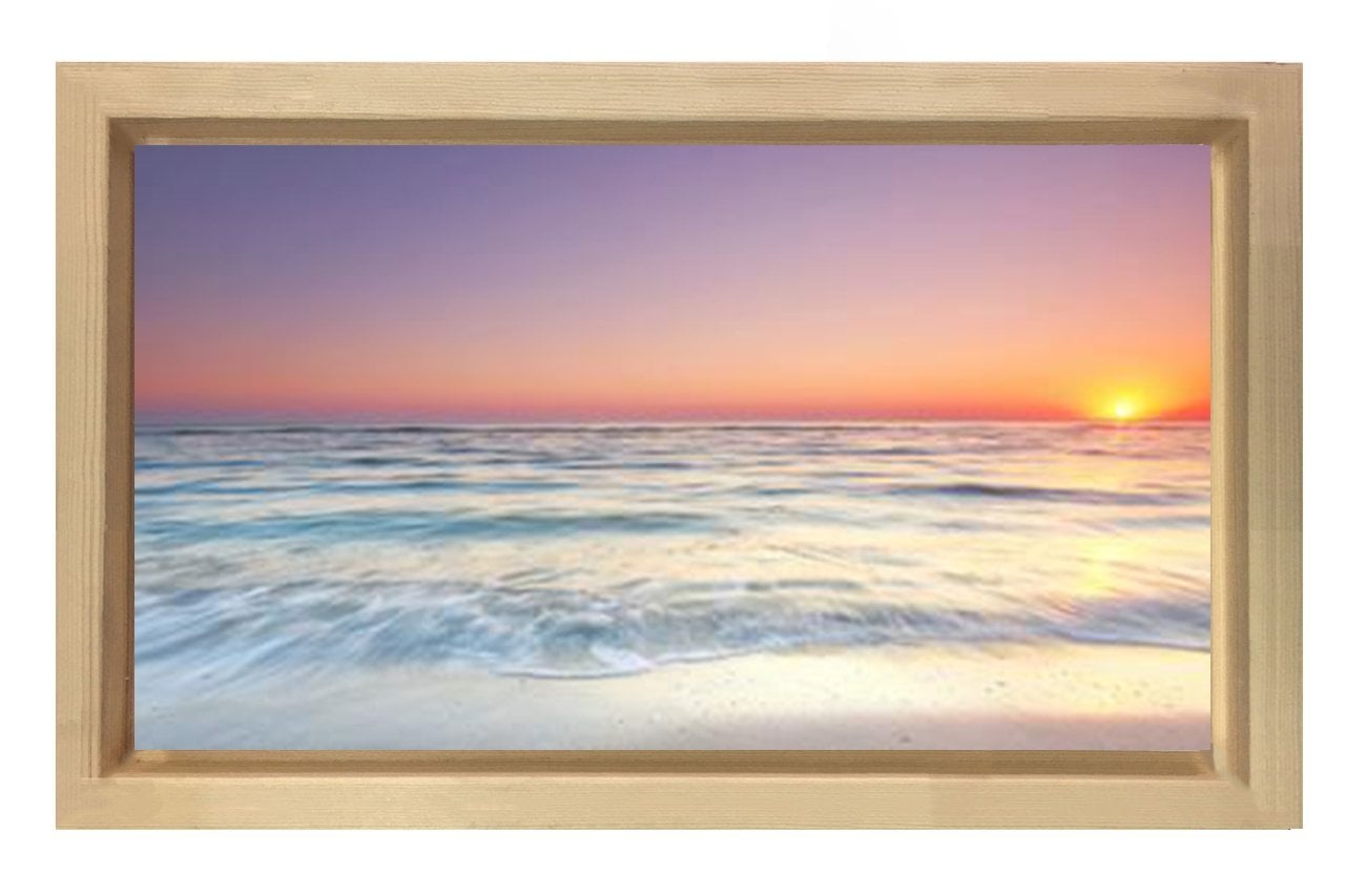 Tatlı Gün Batımı Tablosu Naturel Ahşap - 50x70