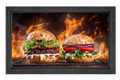 Hamburgerler Tablosu Siyah Ahşap - 45x30