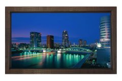 Gökdelenler ve Köprüler Tablosu Kahverengi Ahşap Çerçeve - 100x150