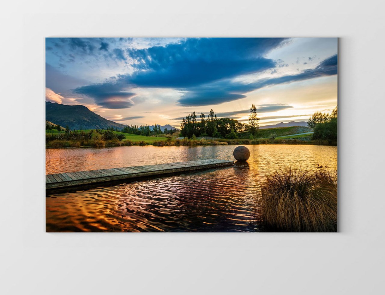 Gün Batımı Göl Ve Doğa Tablosu Çerçevesiz - 50x70