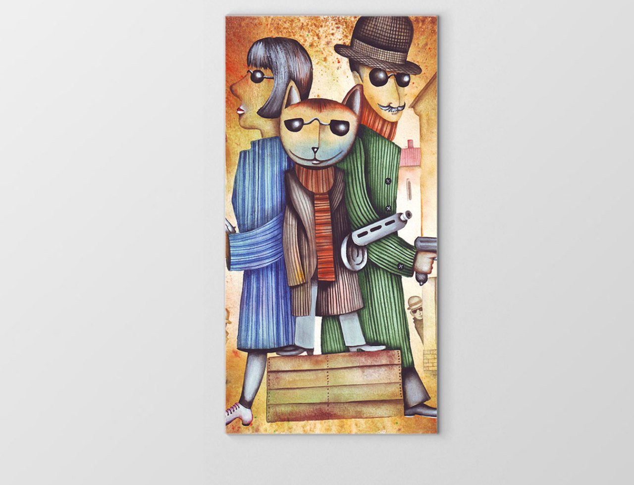 Kedi ve Silahşörler Tablosu Çerçevesiz - 50x70