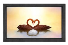 Kuğular Tablosu Siyah Ahşap Çerçeve - 100x150