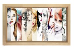 Moda Kadınları Tablosu Naturel Ahşap Çerçeve - 70x100