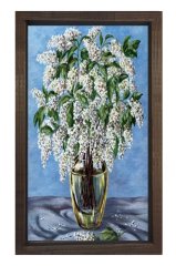 Vazoda Çiçek Natürmort Tablosu Kahverengi Ahşap - 40x60