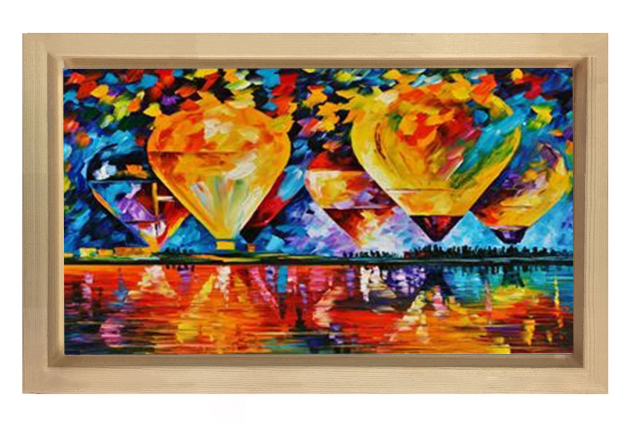 Uçan Balonlar Tablosu Naturel Ahşap - 100x150
