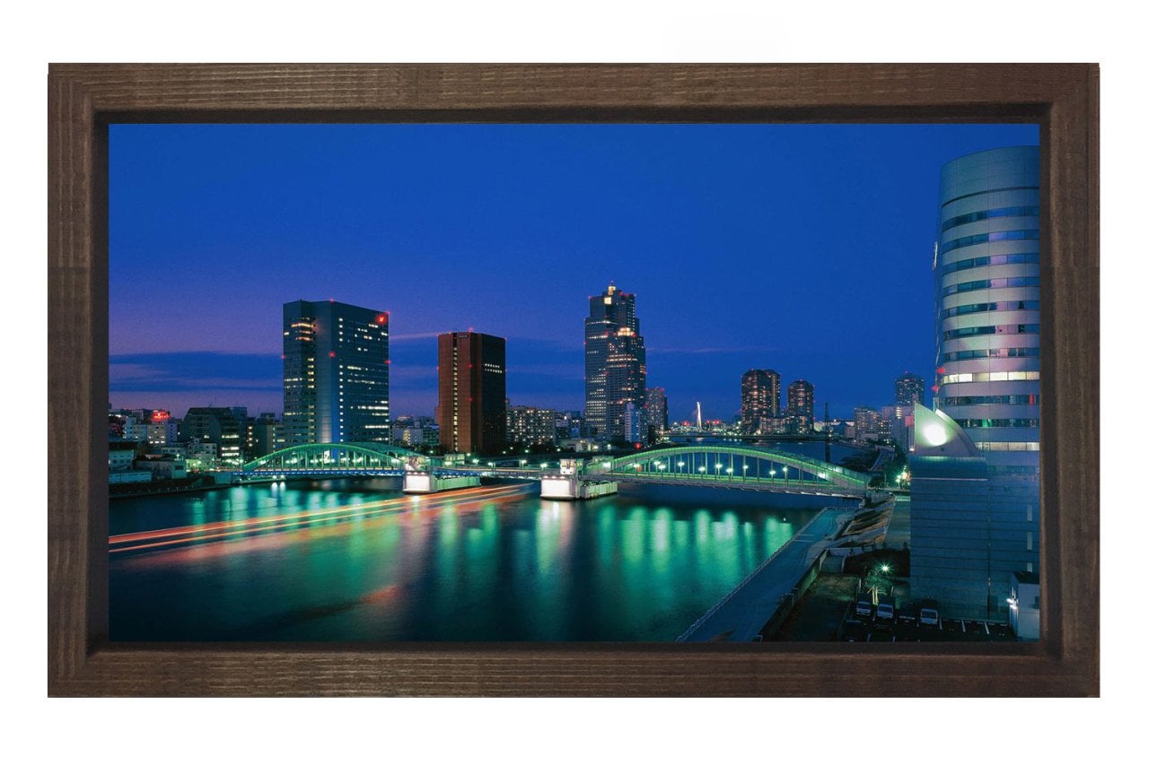 Gökdelenler ve Köprüler Tablosu Kahverengi Ahşap Çerçeve - 45x30