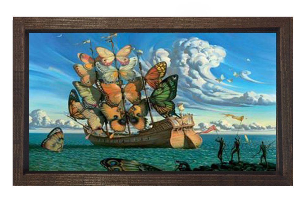 Butterfly Ship Tablosu Kahverengi Ahşap - 100x200