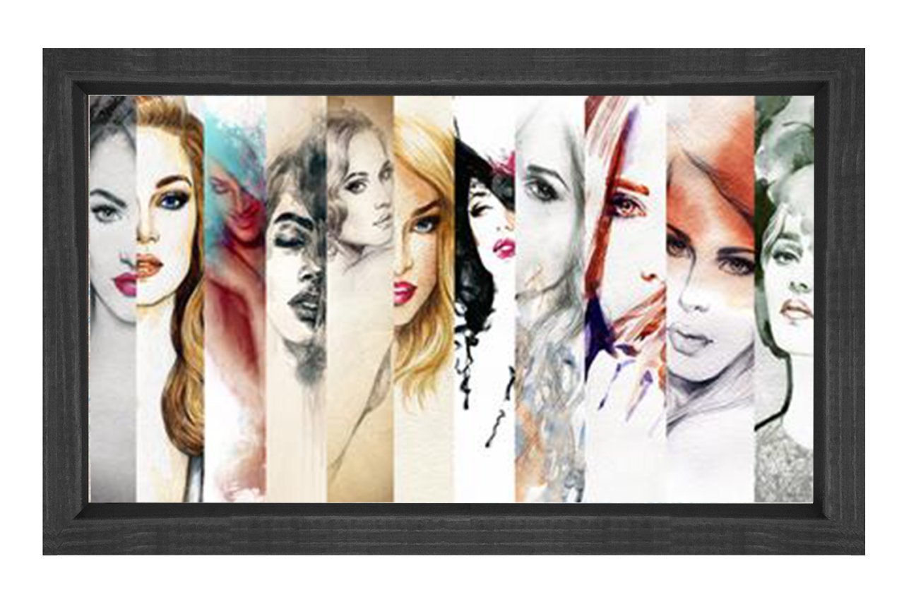 Moda Kadınları Tablosu Siyah Ahşap Çerçeve - 45x30