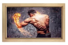 Kick Bokscu Tablosu Naturel Ahşap - 100x200