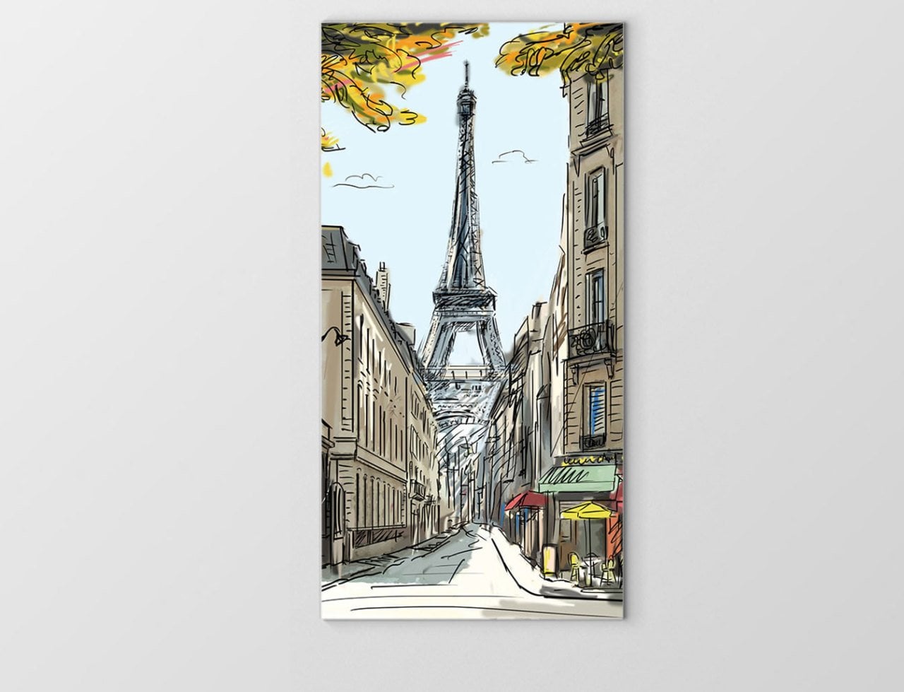 Eiffel  Kulesi Vektörel Tablosu Çerçevesiz - 50x70