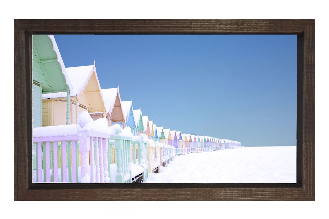 Derinlikli Çatılar Tablosu Kahverengi Ahşap Çerçeve - 70x100