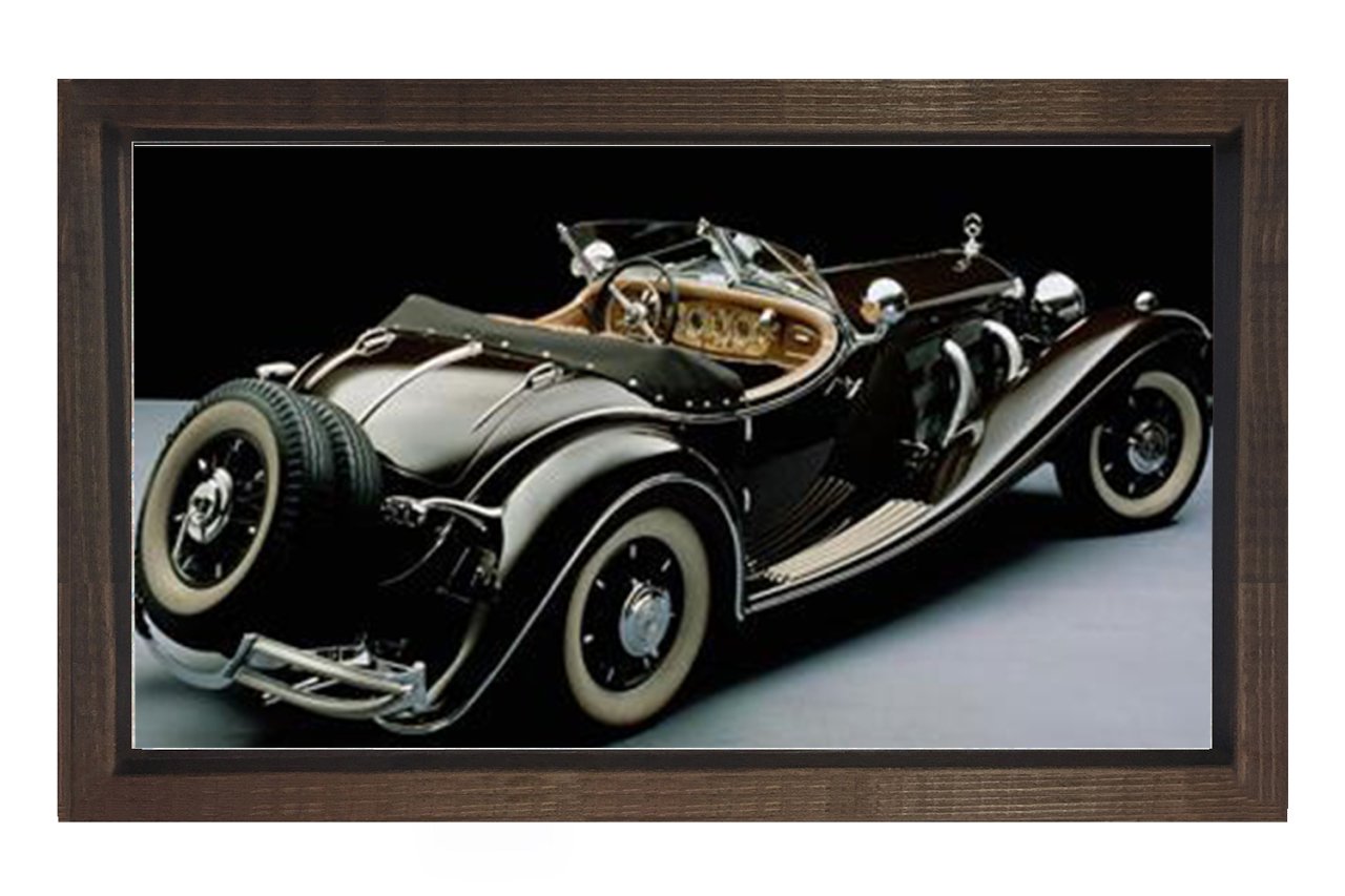 1935 Mercedes Benz 500k Roadster Tablosu Kahverengi Ahşap - 40x60
