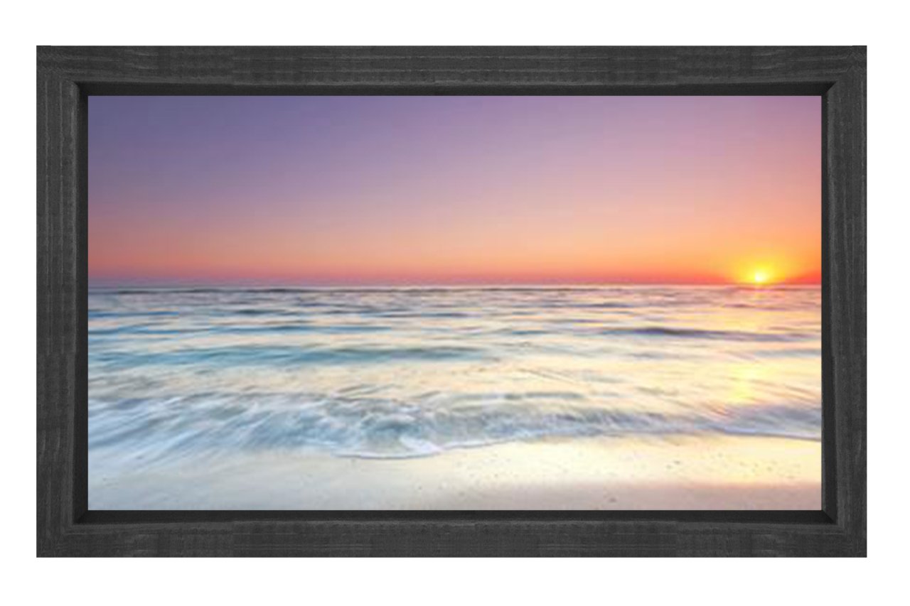 Tatlı Gün Batımı Tablosu Siyah Ahşap - 70x100