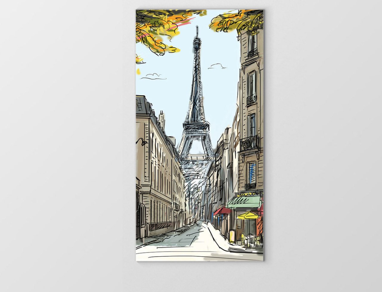 Eiffel  Kulesi Vektörel Tablosu Çerçevesiz - 50x90