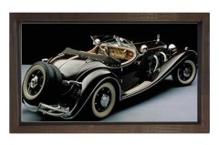 1935 Mercedes Benz 500k Roadster Tablosu Kahverengi Ahşap - 45x30