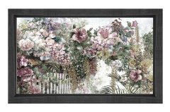 Pembe Beyaz Çiçeklik Tablosu Siyah Ahşap - 40x60