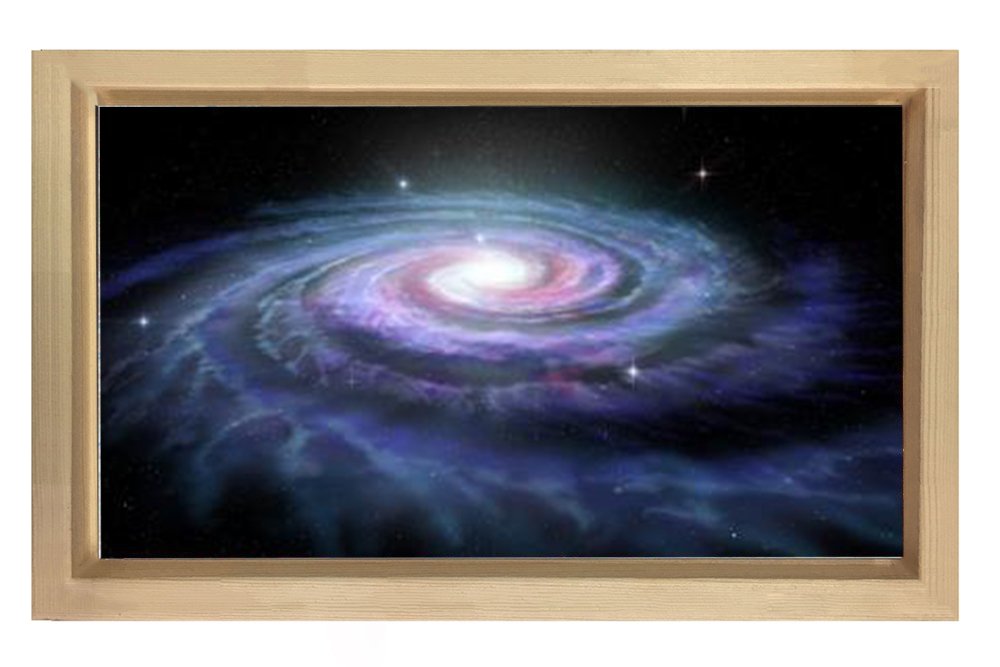 Evren ve Uzay Tablosu Naturel Ahşap - 50x70